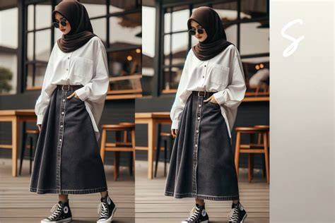 Indo Nude chip lewat messenger dan rok denim yang dengan tapping cepat dan trail berat image 3